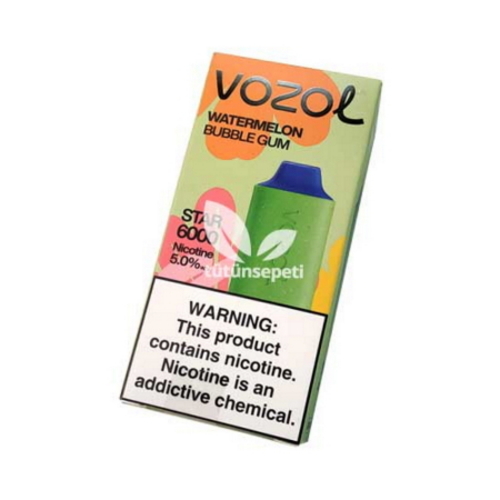 Vozol Star 6000 Watermelon Bubble Gum Puff - Görsel 4